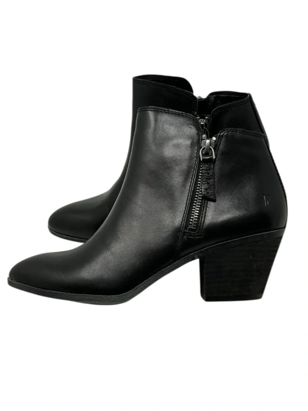 Frye Judith Double Zip Black Booties